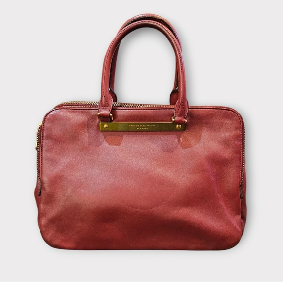 Marc by Marc Jacobs Columbus Burgundy Leather Bag - Picture 1 of 10
